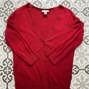 Ann Taylor Loft Red Cardigan - M